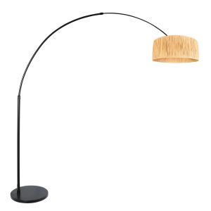 Steinhauer Sparkled light vloerlamp – ø 50 cm – In hoogte verstelbaar – E27 (grote fitting) – naturel en zwart