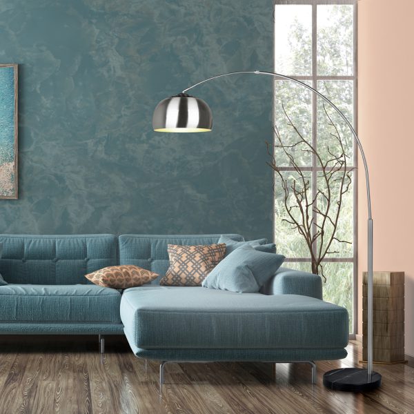 Vloerlamp Trio Leuchten Argentina nikkel