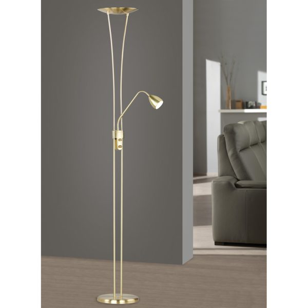 Vloerlamp Trio Leuchten Arizona messing