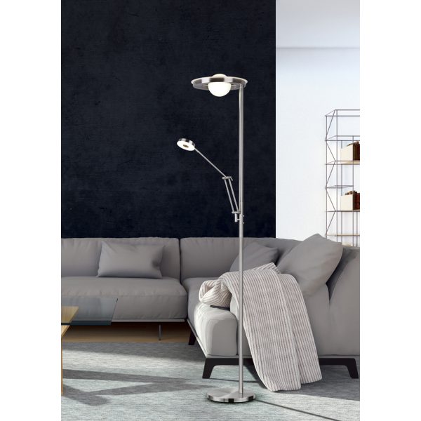 Vloerlamp Trio Leuchten Barrie nikkel