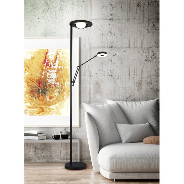 Vloerlamp Trio Leuchten Barrie zwart