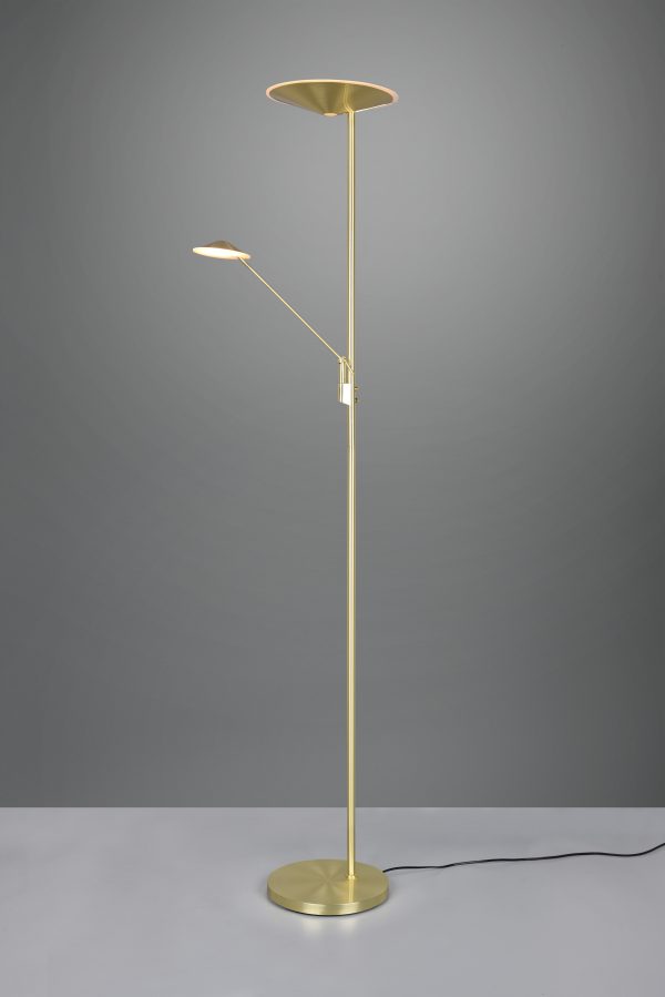 Vloerlamp Trio Leuchten Brantford messing