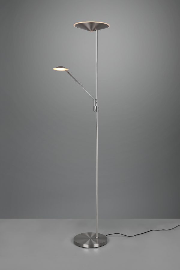 Vloerlamp Trio Leuchten Brantford nikkel