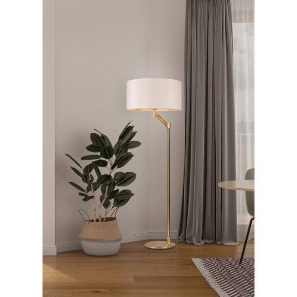 Vloerlamp Trio Leuchten Cassio messing