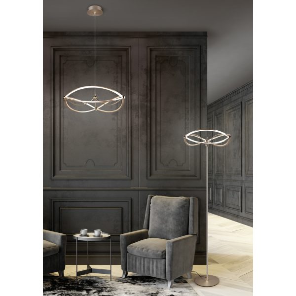 Vloerlamp Trio Leuchten Charivari messing