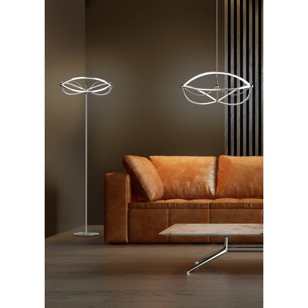 Vloerlamp Trio Leuchten Charivari nikkel