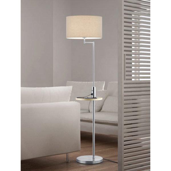 Vloerlamp Trio Leuchten Claas nikkel