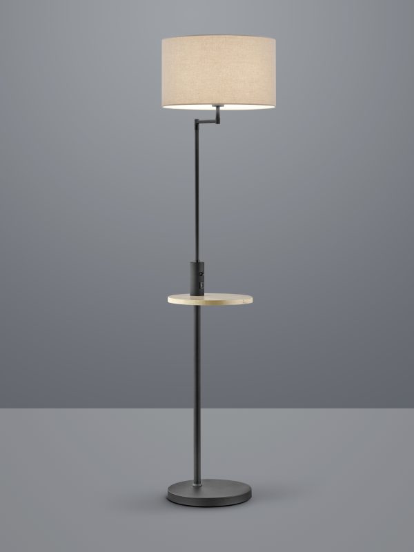 Vloerlamp Trio Leuchten Claas zwart