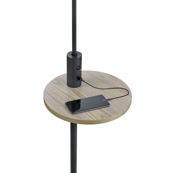 Vloerlamp Trio Leuchten Claas zwart - Image 2