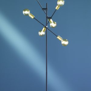 Vloerlamp Trio Leuchten Cross zwart