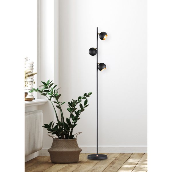 Vloerlamp Trio Leuchten Dakota zwart