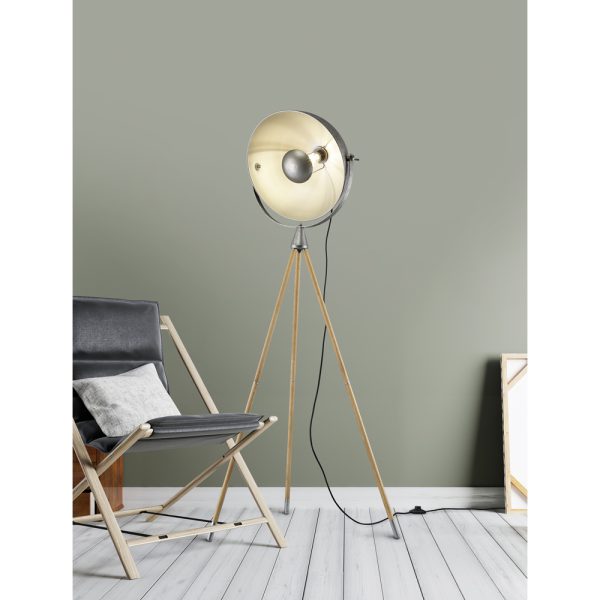 Vloerlamp Trio Leuchten Delhi  nikkel
