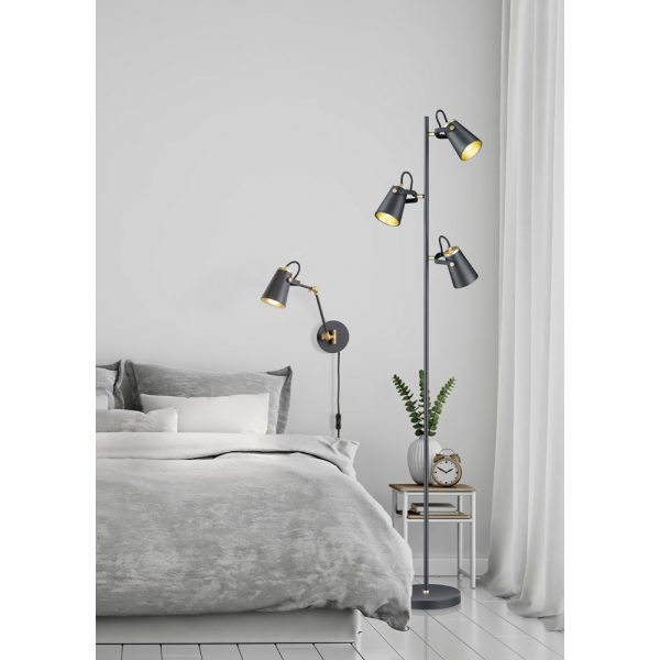Vloerlamp Trio Leuchten Edward zwart
