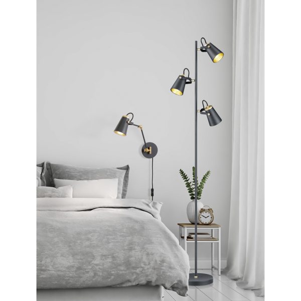 Vloerlamp Trio Leuchten Edward zwart - Image 2