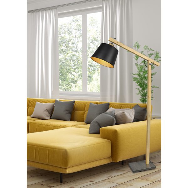 Vloerlamp Trio Leuchten Harris zwart