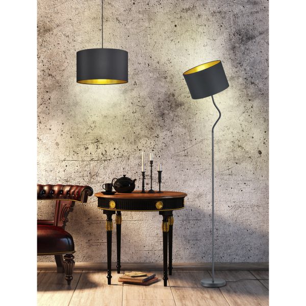 Vloerlamp Trio Leuchten Hostel zwart