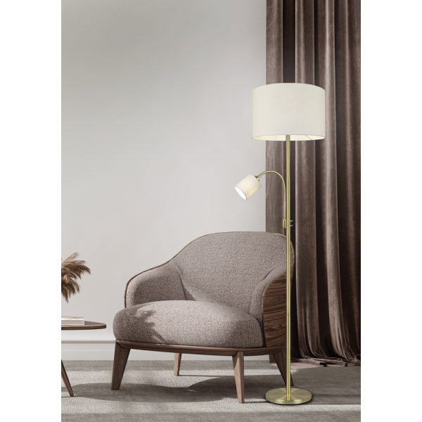Vloerlamp Trio Leuchten Hotel messing