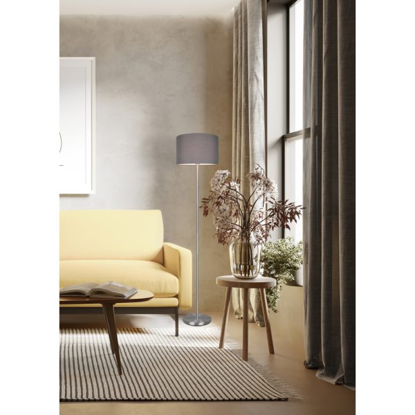 Vloerlamp Trio Leuchten Hotel nikkel