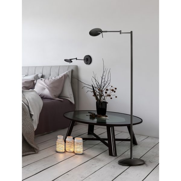 Vloerlamp Trio Leuchten Kazan zwart