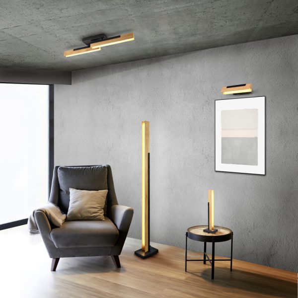 Vloerlamp Trio Leuchten Kerala zwart