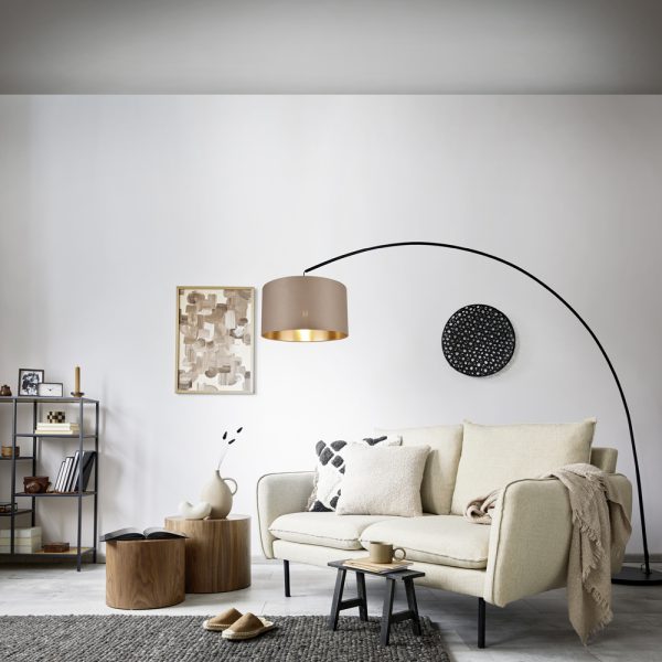 Vloerlamp Trio Leuchten Mansur taupe