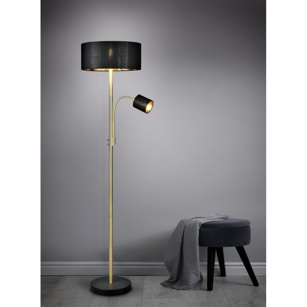 Vloerlamp Trio Leuchten Motel messing