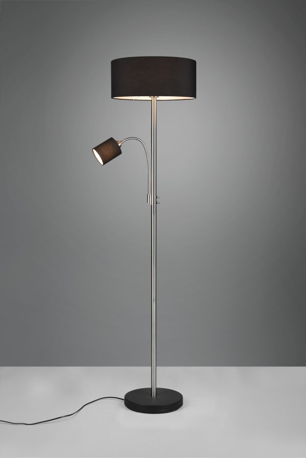 Vloerlamp Trio Leuchten Motel nikkel