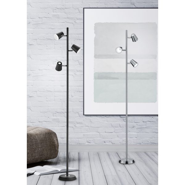 Vloerlamp Trio Leuchten Narcos zwart
