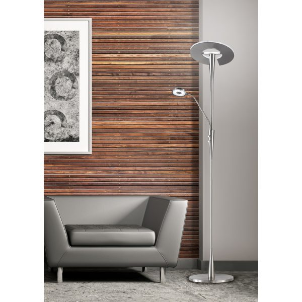 Vloerlamp Trio Leuchten Quebec nikkel