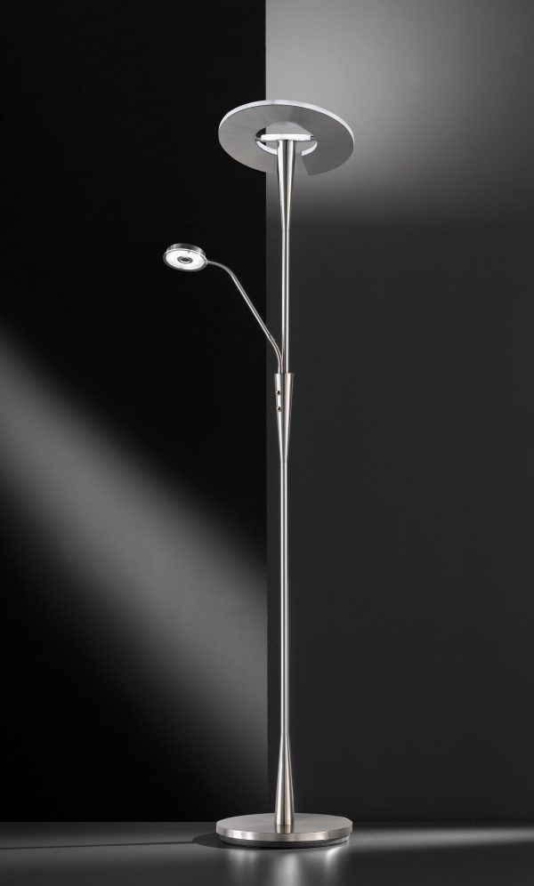 Vloerlamp Trio Leuchten Quebec nikkel - Image 2
