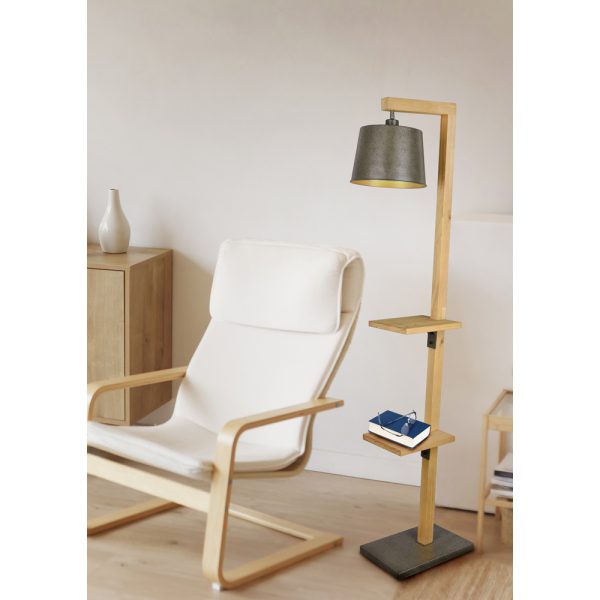 Vloerlamp Trio Leuchten Rodrigo hout