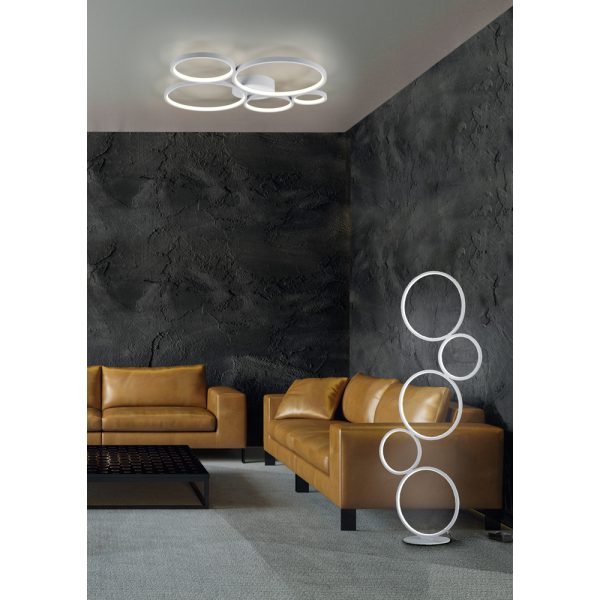Vloerlamp Trio Leuchten Rondo zilver