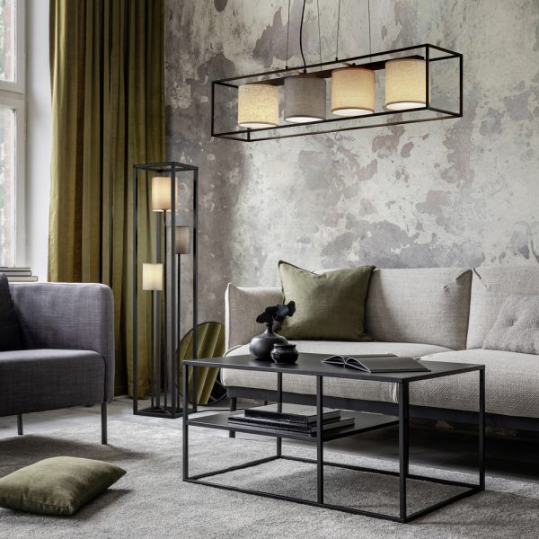Vloerlamp Trio Leuchten Ross zwart