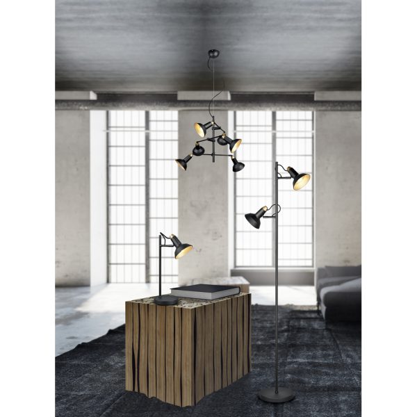 Vloerlamp Trio Leuchten Roxie zwart
