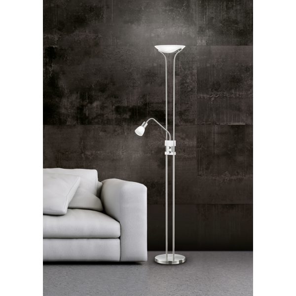 Vloerlamp Trio Leuchten Santo II nikkel