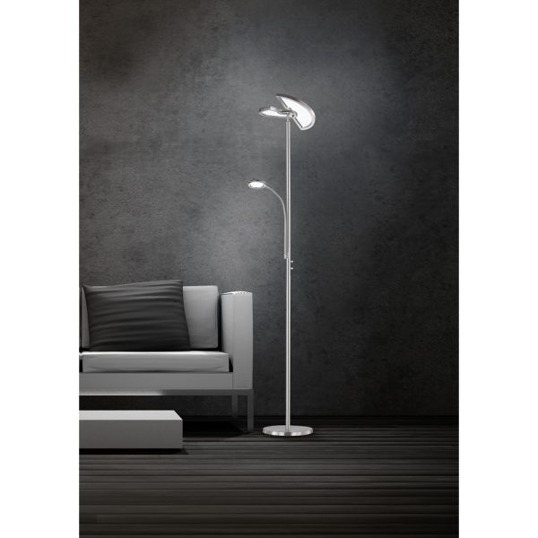 Vloerlamp Trio Leuchten Split nikkel - Image 3