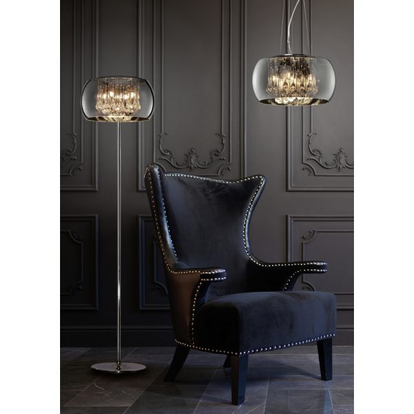 Vloerlamp Trio Leuchten Vapore chroom