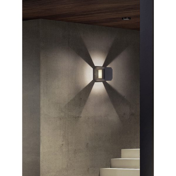 Wandlamp Trio Leuchten Logone antraciet