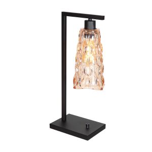 Steinhauer Vidrio tafellamp –– amberkleurig en zwart