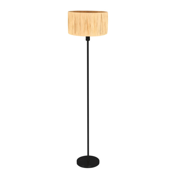 Mexlite Noor Zwart vloerlamp - Ø 40 cm - E27 fitting - Houtkleurig