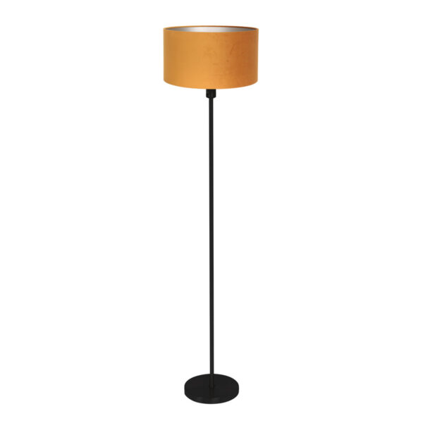 Mexlite Noor Zwart vloerlamp - Ø 40 cm - E27 fitting - Okergeel
