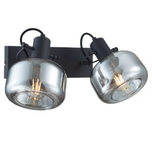 Steinhauer Glaslic wandlamp –– smokeglas en zwart