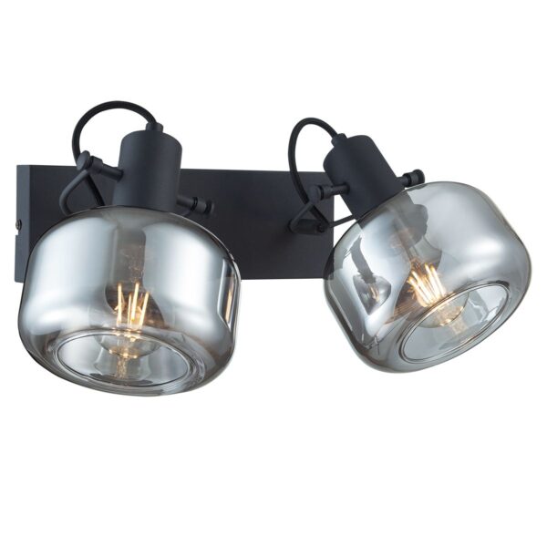 Steinhauer Glaslic wandlamp –– smokeglas en zwart