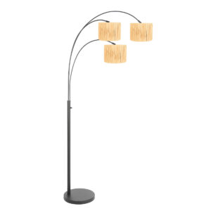 Steinhauer Sparkled light vloerlamp – E27 (grote fitting) – naturel en zwart