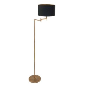 Mexlite Bella vloerlamp – ø 45 cm – Draai- en/of kantelbaar – E27 (grote fitting) – brons en goud en zwart
