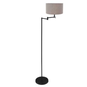Mexlite Bella vloerlamp – ø 45 cm – Draai- en/of kantelbaar – E27 (grote fitting) – grijs en zwart