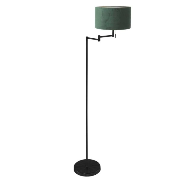 Mexlite Bella vloerlamp – ø 45 cm – E27 (grote fitting) – groen en zwart