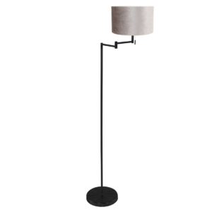 Mexlite Bella vloerlamp – ø 45 cm – E27 (grote fitting) – zilver en zwart
