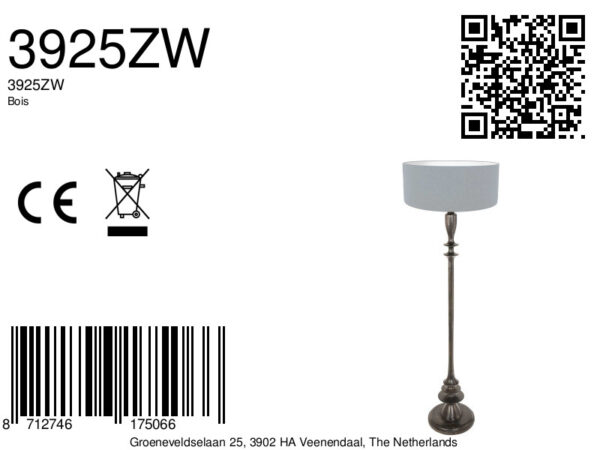 klassieke zwarte vloerlamp Anne Light & Home Bois - Image 6