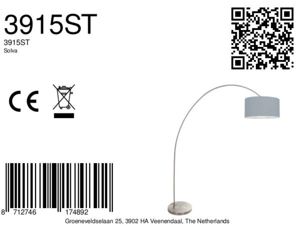 Trendy grijze vloerlamp Mexlite Solva - Image 6